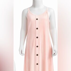 Long pink/coral art class dress